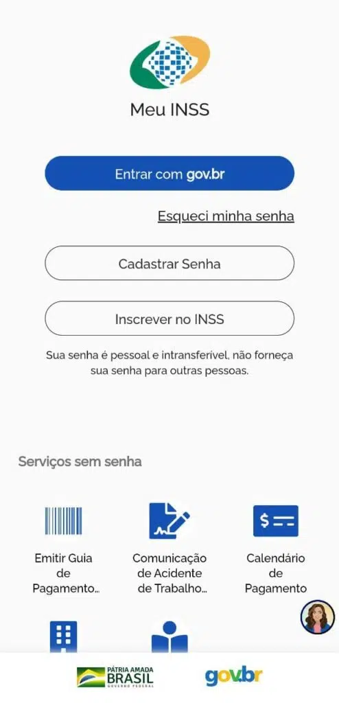 Tela para verificar benefício no aplicativo Meu INSS