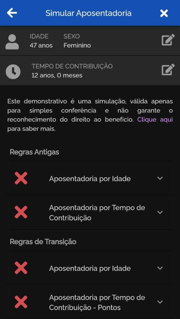 Resultado do cálculo;