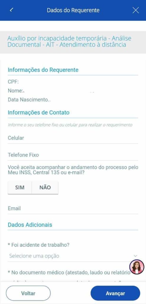 Confirmar dados;
