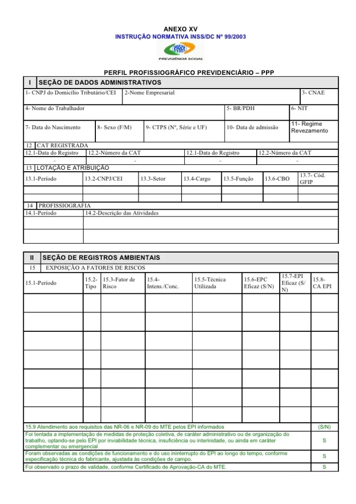 Modelo PP (Atividade Especial)