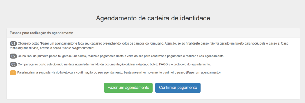 RG em Belém: como tirar?Essa é a página de agendamento de atendimento.