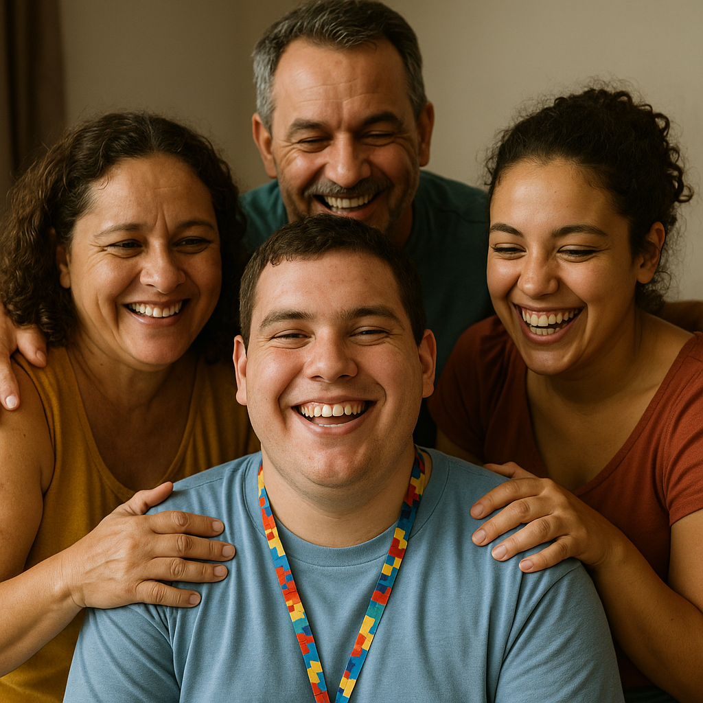 Família feliz Família feliz após aprovação do benefício aprovação do benefício