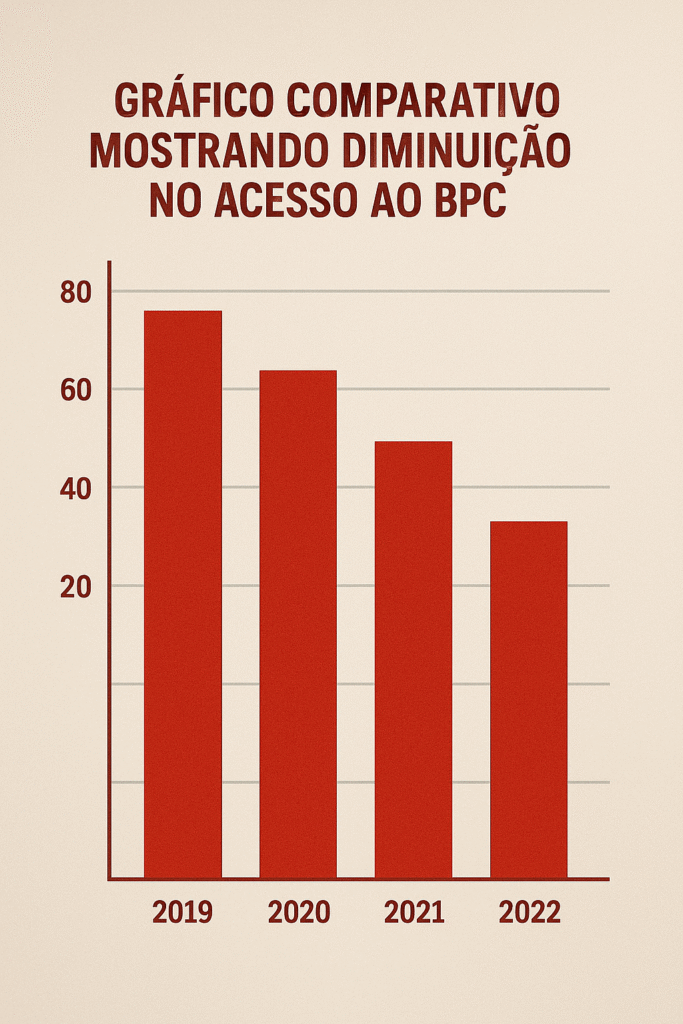 Gráfico mostrando redução no acesso ao BPC após mudanças na legislação de 2025