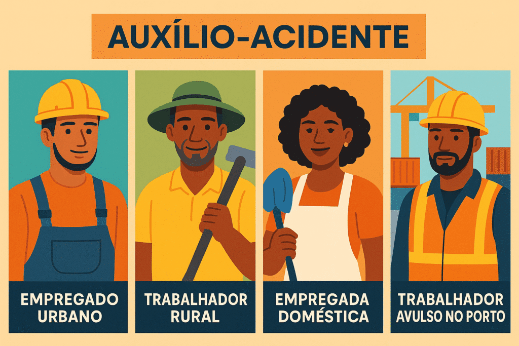 tipos trabalhadores direito auxilio acidente inss