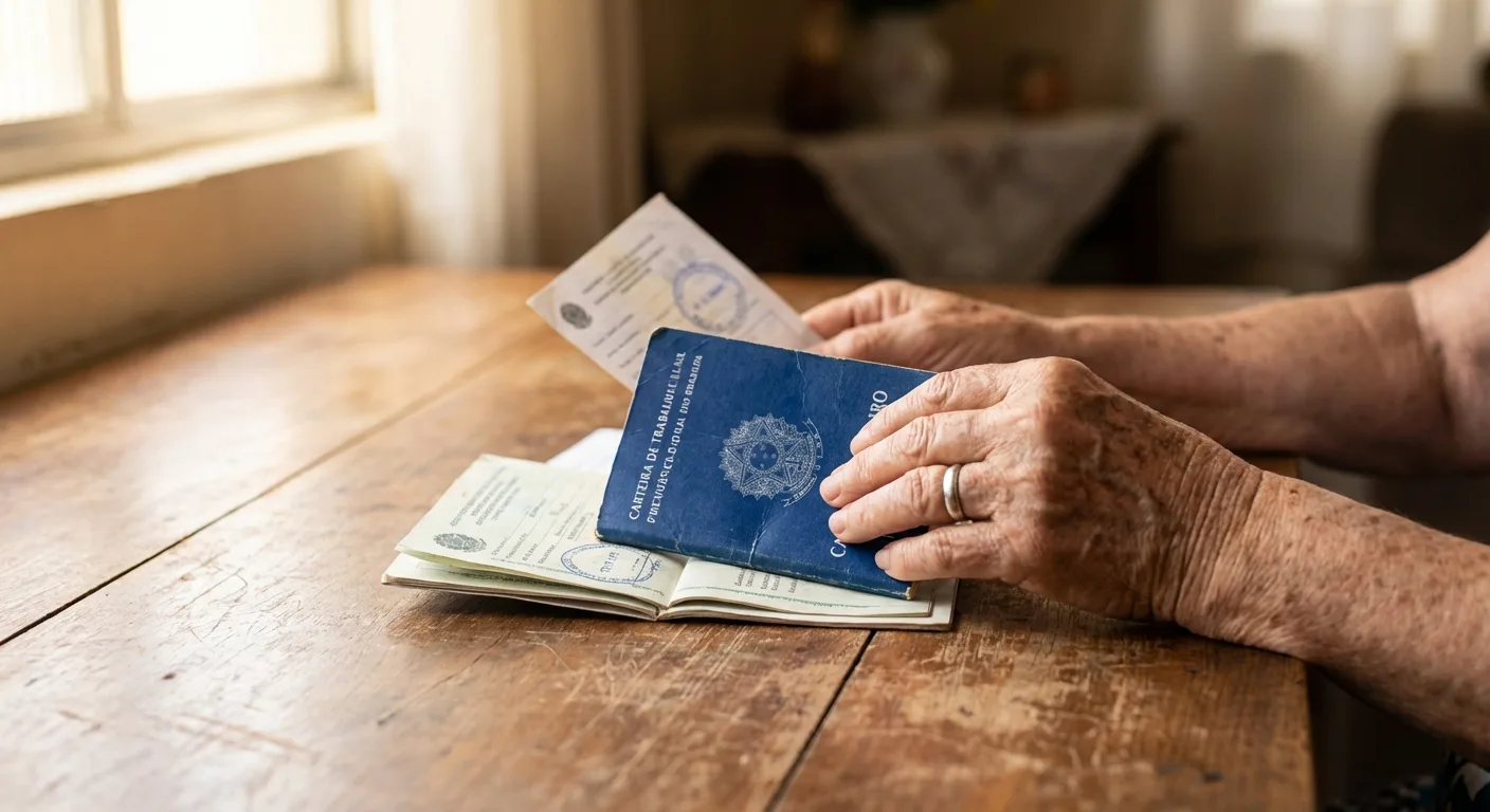 Documentos previdenciários sendo analisados em Macapá