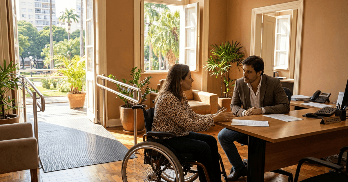 Pessoa com deficiência sendo atendida sobre BPC LOAS