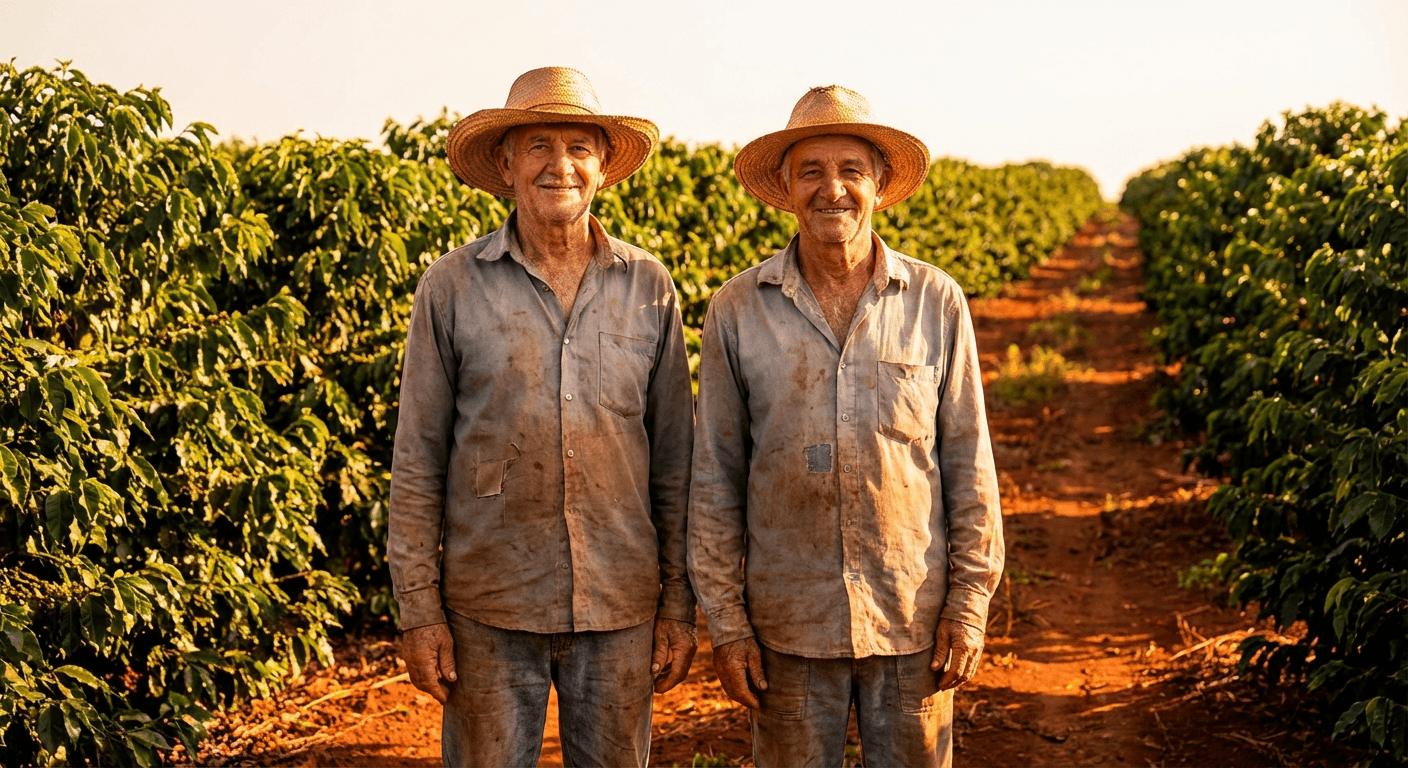 Casal de agricultores rurais idosos trabalhando na lavoura para aposentadoria rural