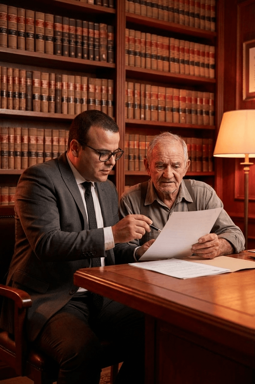 Advogado Jonas Sousa orientando agricultor sobre documentos necessários para aposentadoria rural no INSS