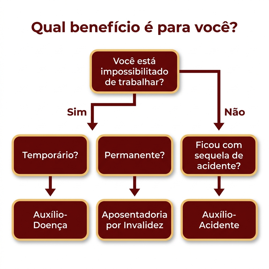 Fluxograma: qual benefício por incapacidade do INSS você tem direito