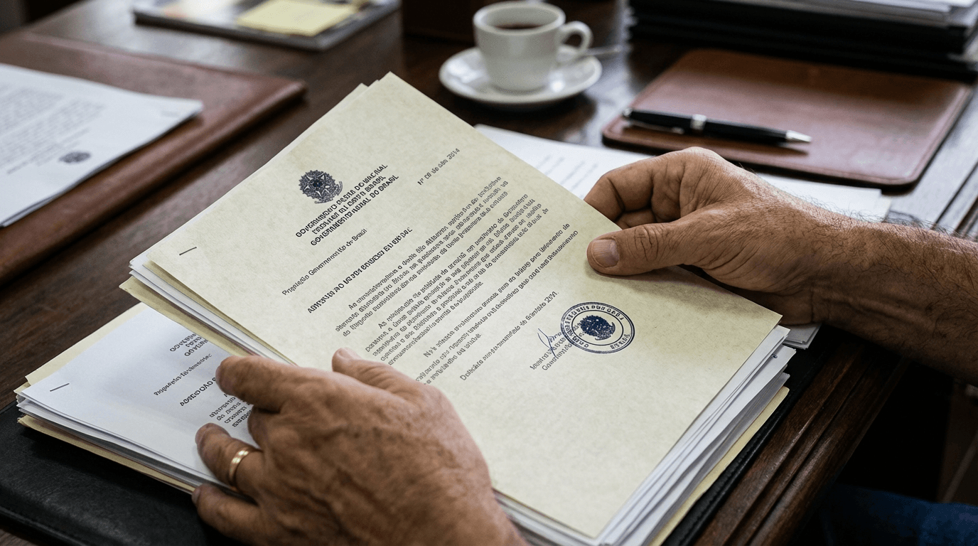 Documento oficial com carimbo
