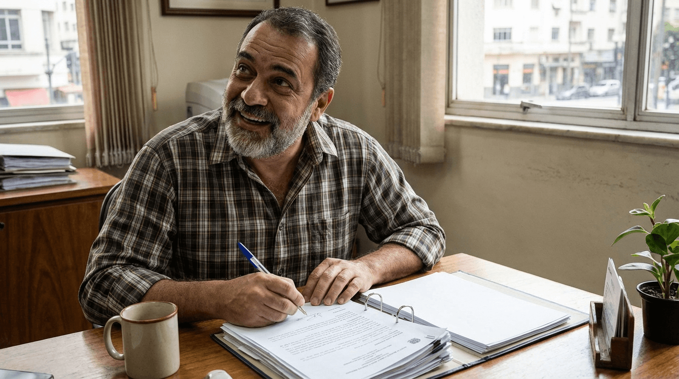 Pessoa assinando acordo de renegociação