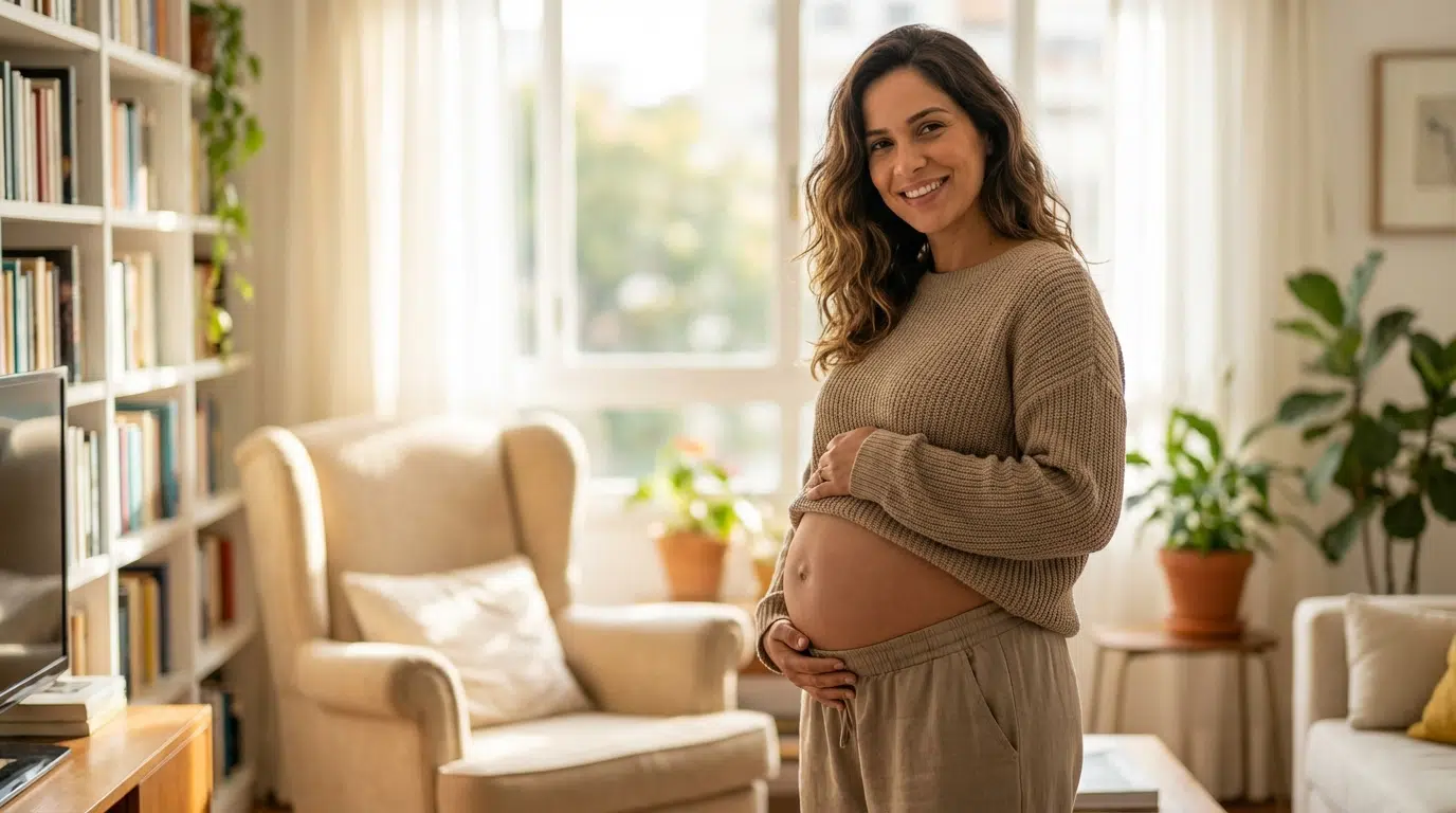 Mulher grávida confiante — Salário Maternidade 2026