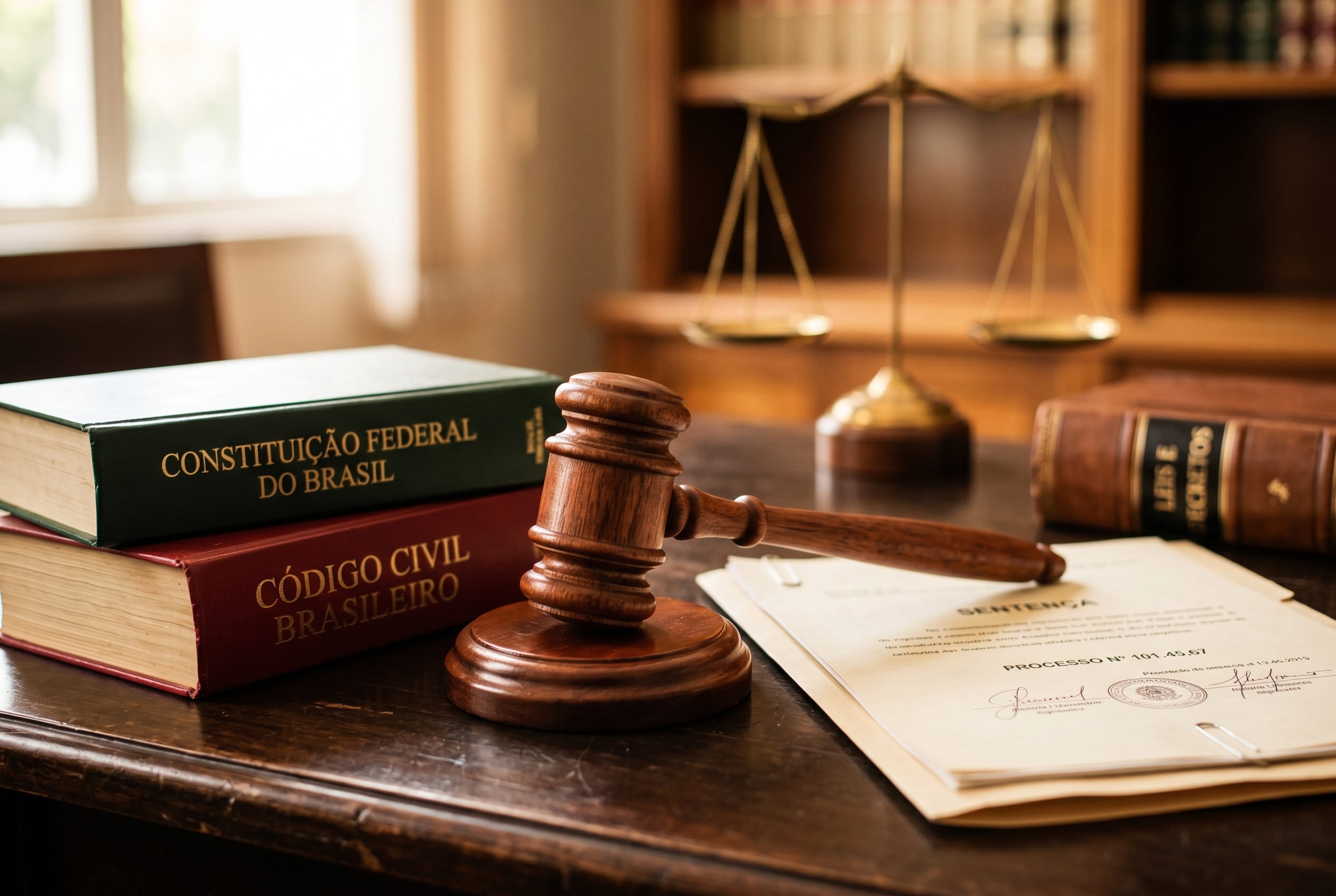 Martelo de juiz sobre documentos jurídicos representando a Súmula 81 da TNU sobre decadência previdenciária