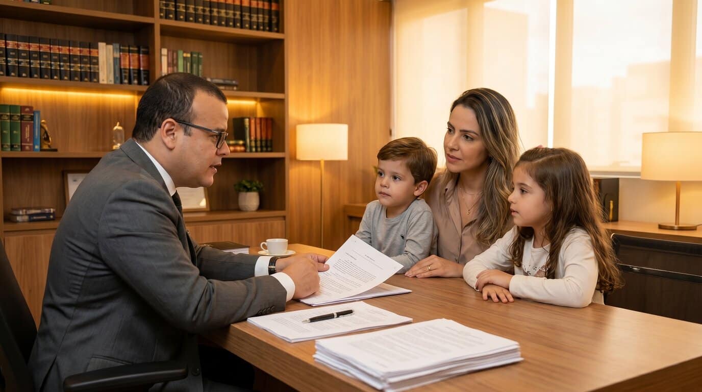 Advogado do Sousa Advogados orientando mãe e filhos sobre pensão por morte no INSS